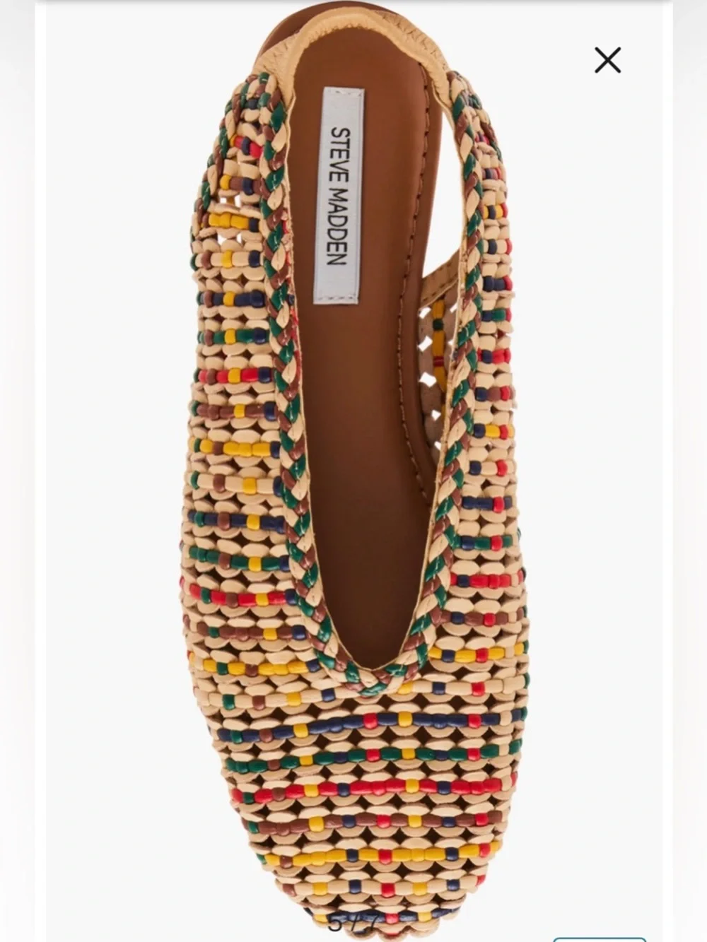 Steve Madden Rumi Slingback Flats Womens 7 Multicolor Woven Leather - Picture 3 of 9